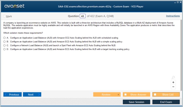 AWS Certified Solutions Architect - Associate SAA-C02 Premium VCE Screenshot #2